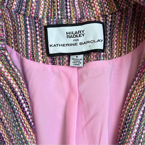 HILARY RADLEY Hilary Radley Tweed Multicolored Striped Blazer Size 8 - Picture 8 of 10